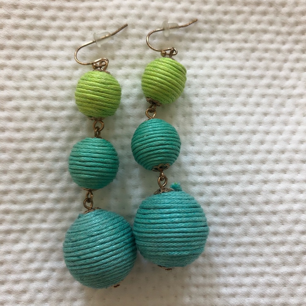Green and teal Bauble earrings